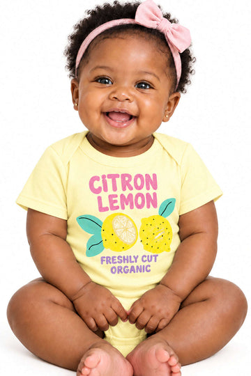 Yellow Lemon Print Single Jersey T Shirt Yellow Nawao.com