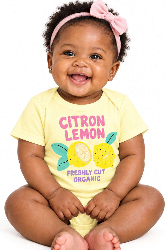 Yellow Lemon Print Single Jersey T Shirt Yellow Nawao.com