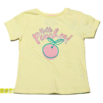 Yellow Peach Print Tshirt Nawao.com