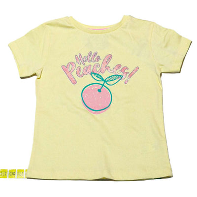 Yellow Peach Print Tshirt Nawao.com