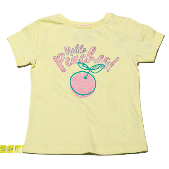 Yellow Peach Print Tshirt Nawao.com