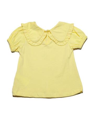 Yellow Peterpan Collar Blouse Nawao.com