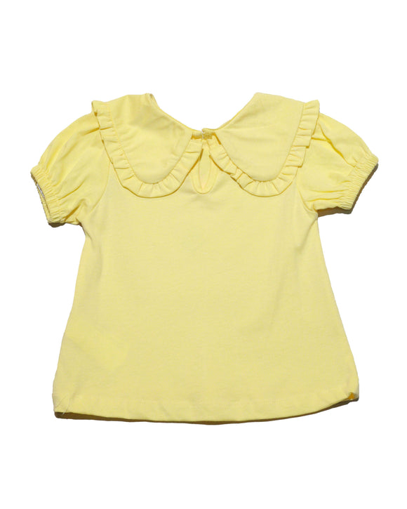Yellow Peterpan Collar Blouse Nawao.com