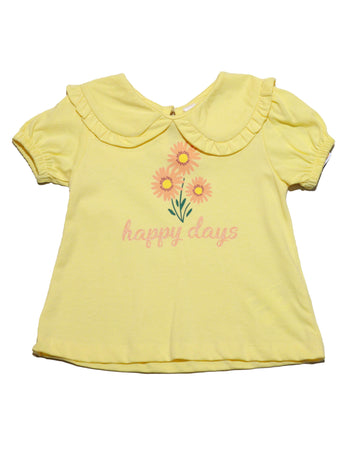 Yellow Peterpan Collar Blouse Nawao.com