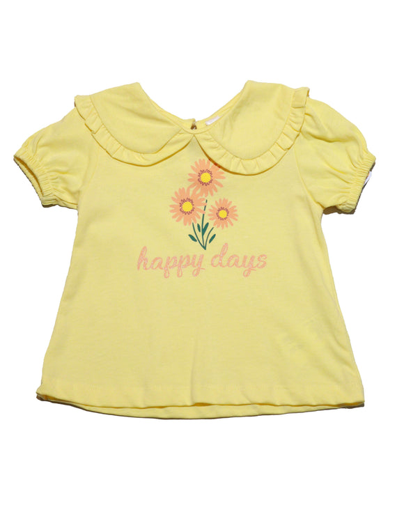 Yellow Peterpan Collar Blouse Nawao.com