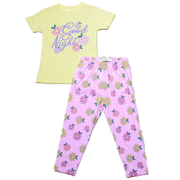 Yellow Placement Print Pj Sets Nawao.com