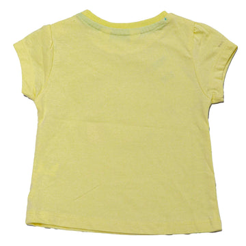 Yellow Placement Print T Shirt Nawao.com