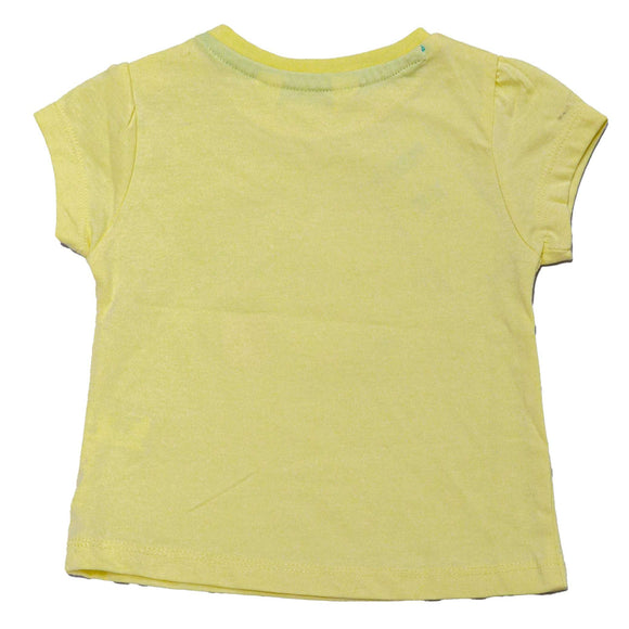 Yellow Placement Print T Shirt Nawao.com