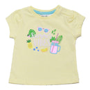 Yellow Placement Print T Shirt Nawao.com