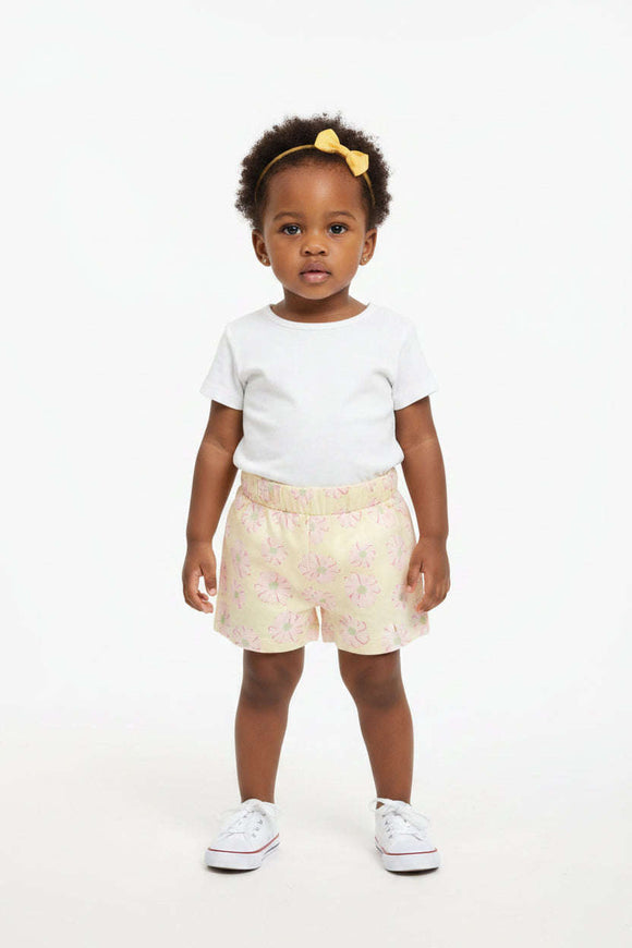 Yellow Placement Print   Yellow Aop Shorts Assorted Nawao.com