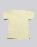Yellow Placement Pritn With Chiffon Work T Shirt Nawao.com