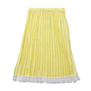 Yellow Pleated Skirts W Lace On Nawao.com