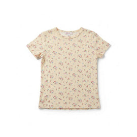 Yellow Pointelle Top W  Embro Yellow Nawao.com