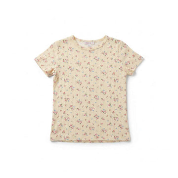 Yellow Pointelle Top W  Embro Yellow Nawao.com