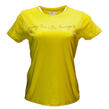 Yellow Printed T Shirt Nawao.com