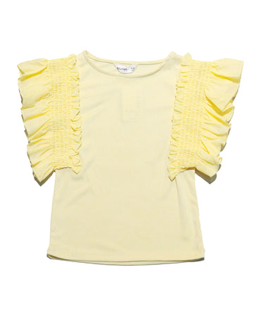 Yellow Ruffled Sleeve Nawao.com