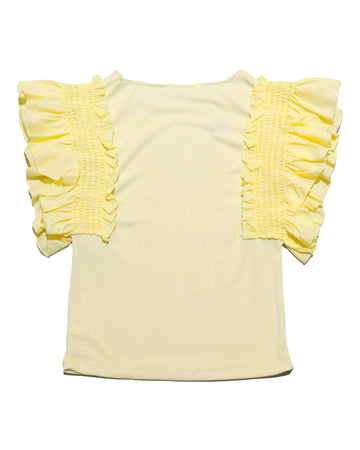 Yellow Ruffled Sleeve Nawao.com