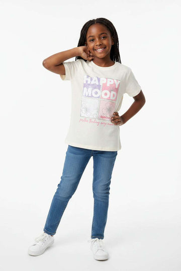 Yellow  S S Flower Placement Print T Shirt  Yellow Nawao.com