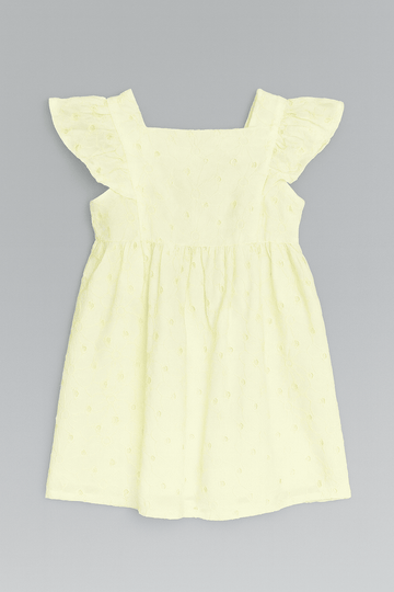 Yellow Schiffli Dress Nawao.com