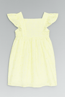 Yellow Schiffli Dress Nawao.com