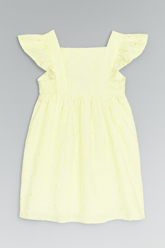Yellow Schiffli Dress Nawao.com