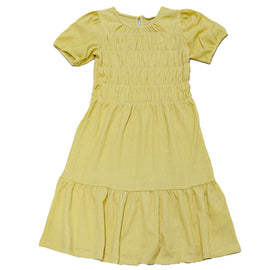 Yellow Smocking Dress Yellow Nawao.com