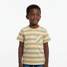 Yellow Stripe Short Sleeve T Shirt Yellow Nawao.com