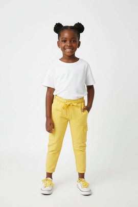Yellow Track Pants With Cargo Pockets  Yellow Nawao.com