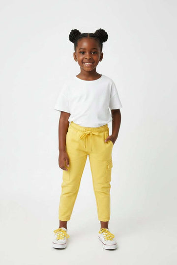 Yellow Track Pants With Cargo Pockets  Yellow Nawao.com
