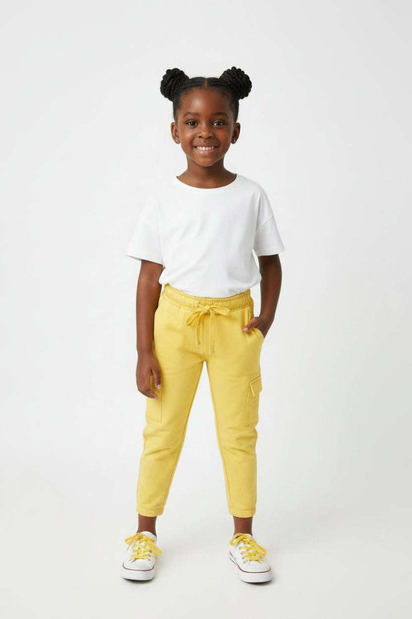 Yellow Track Pants With Cargo Pockets  Yellow Nawao.com