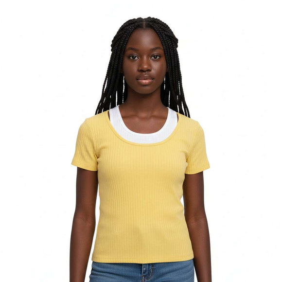 Yellow White Rib Twofer Nawao.com