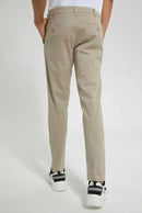 Redtag Gen Slim Fit Casual Beige Trousers