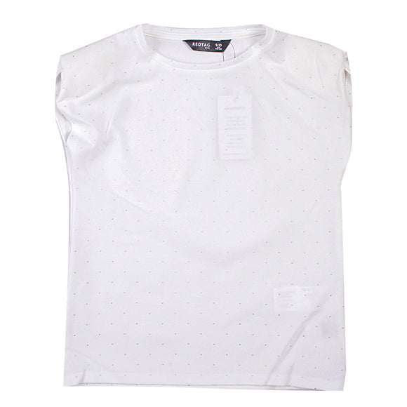 Redtag White Polka Dot Top for Girls