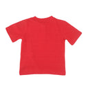 Redtag Red Jacquard Henley Short Sleeve T-Shirt for Boys