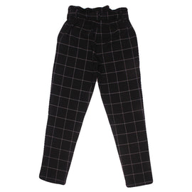 REDTAG Black and White Paperbag Waist Pants for Girls - 0