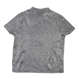 REDTAG Metallic Black High-Neck T-Shirt - 0