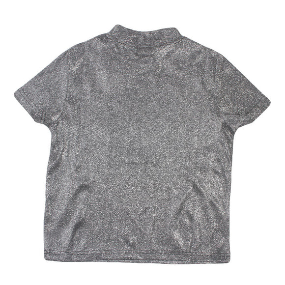 REDTAG Metallic Black High-Neck T-Shirt