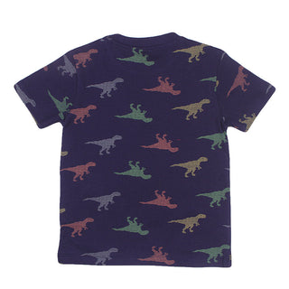 Redtag Navy Printed T-Shirt for Boys