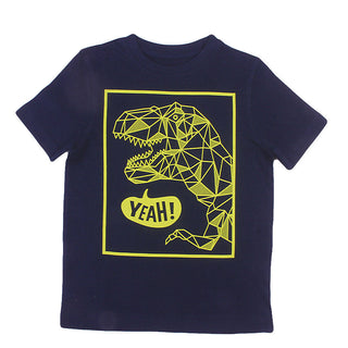 Redtag Navy Printed T-Shirt for Boys