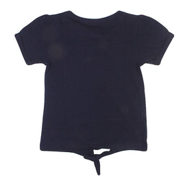REDTAG Girl's Navy Casual T-Shirts - 0