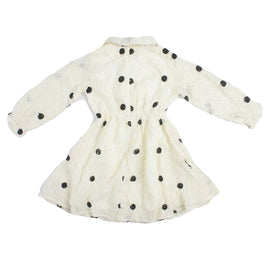 REDTAG Girl's Cream Casual Dresses - 0