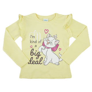 Redtag Girl's Yellow Casual T-Shirts