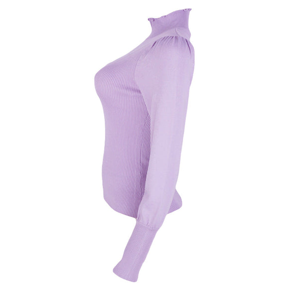 REDTAG Women's Lilac Formal Jersey Tops