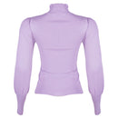 REDTAG Women's Lilac Formal Jersey Tops-4