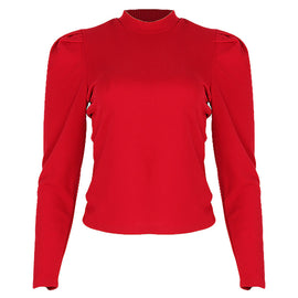 Redtag Women's Red Formal Jersey Tops