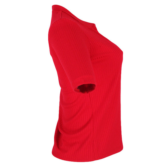 REDTAG Women's Red Formal Jersey Tops