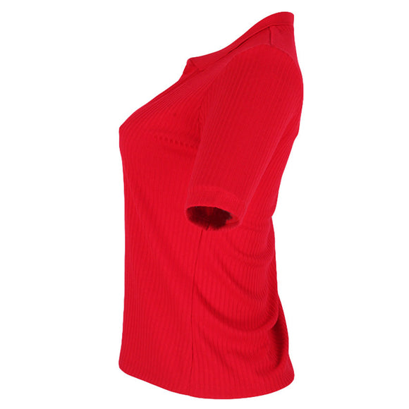 REDTAG Women's Red Formal Jersey Tops