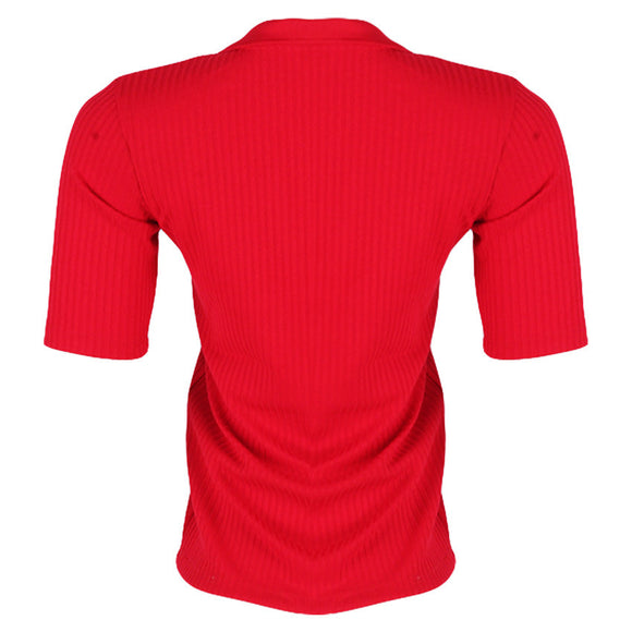 REDTAG Women's Red Formal Jersey Tops