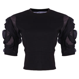 Redtag Women's Black Formal Jersey Tops