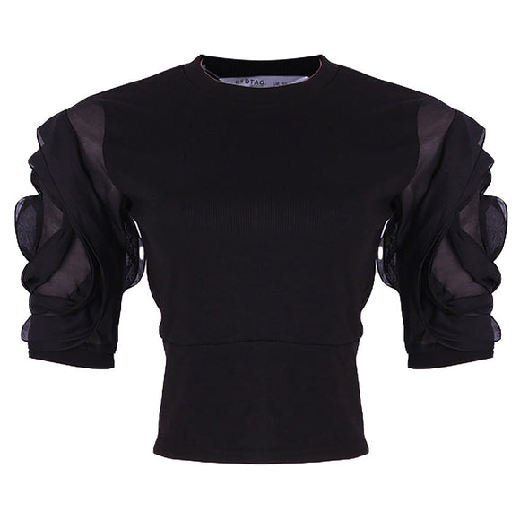 Redtag Women's Black Formal Jersey Tops